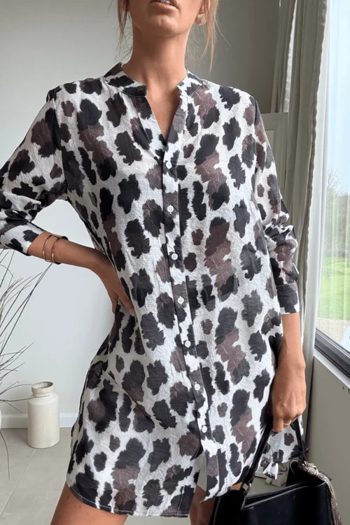 Style Cheat Brown Animal Longline Shirt - 14 Image 6