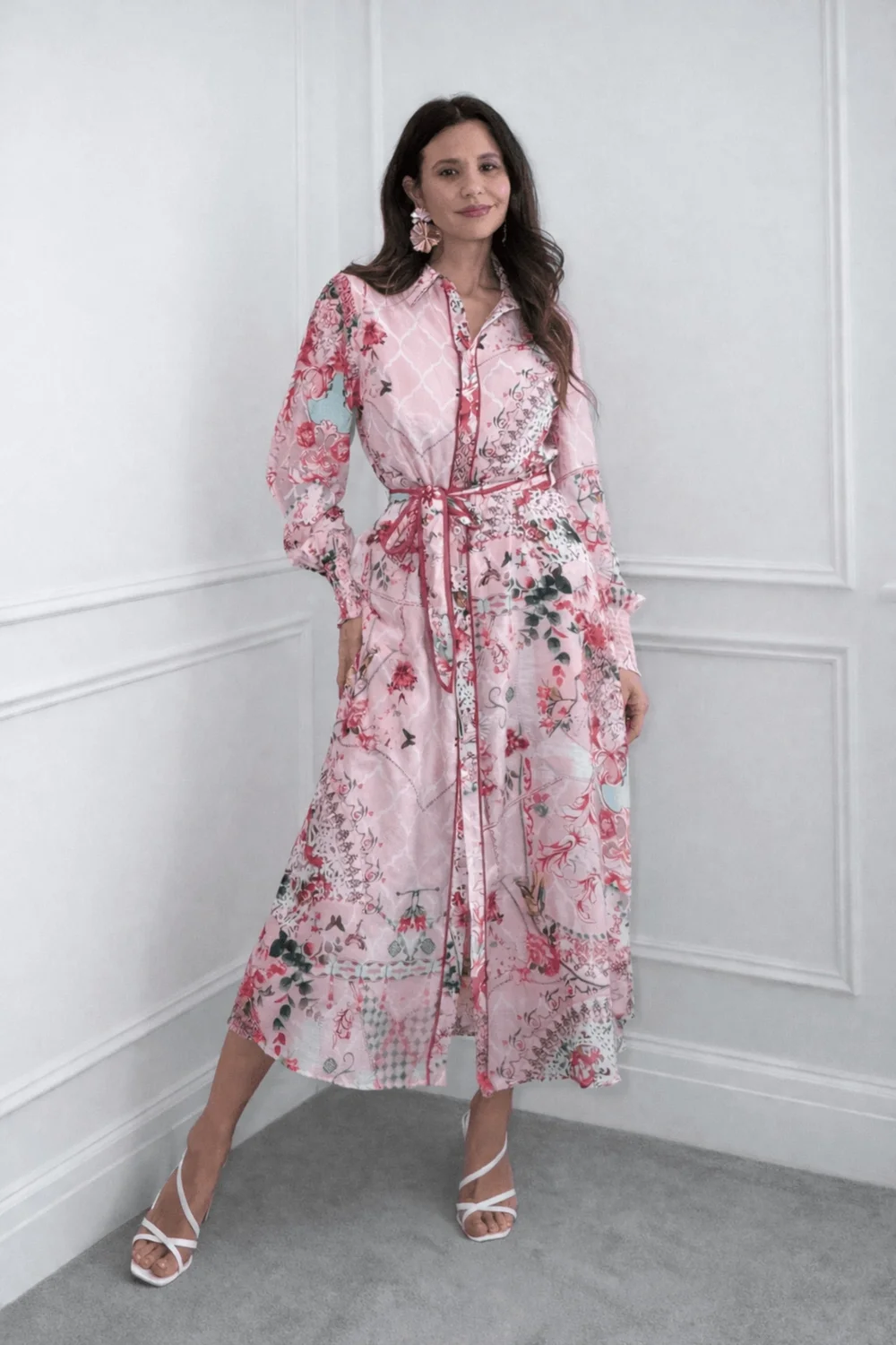 Style Cheat Scarf Print Shirt Dress Pink - 12 Image 1