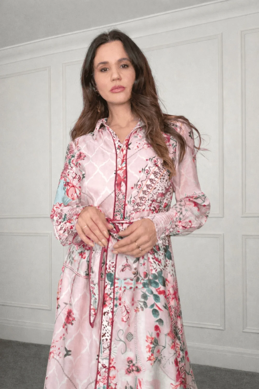Style Cheat Scarf Print Shirt Dress Pink - 12 Image 2