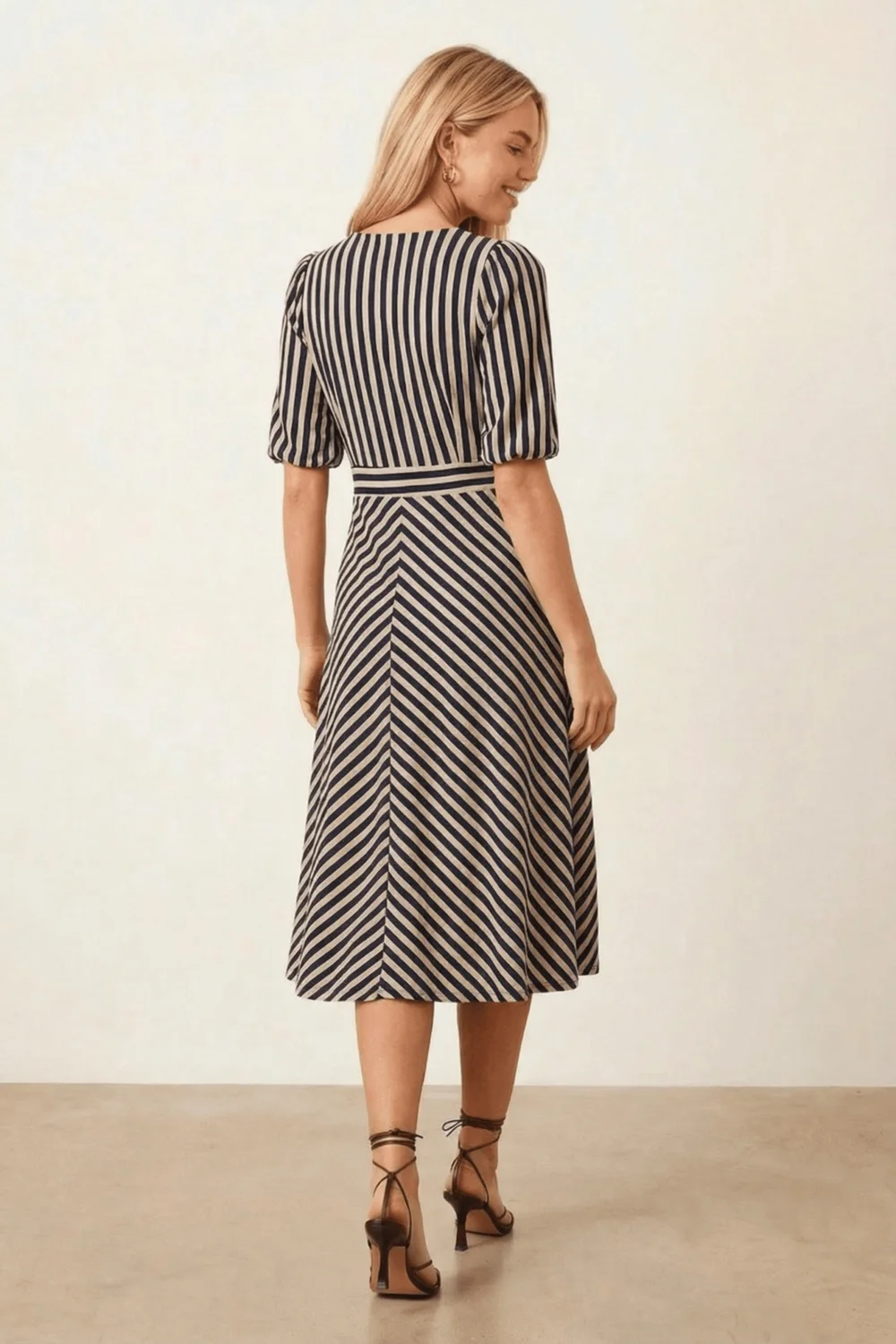 Style Cheat Navy Stripe Midi Dress - 12 Image 4