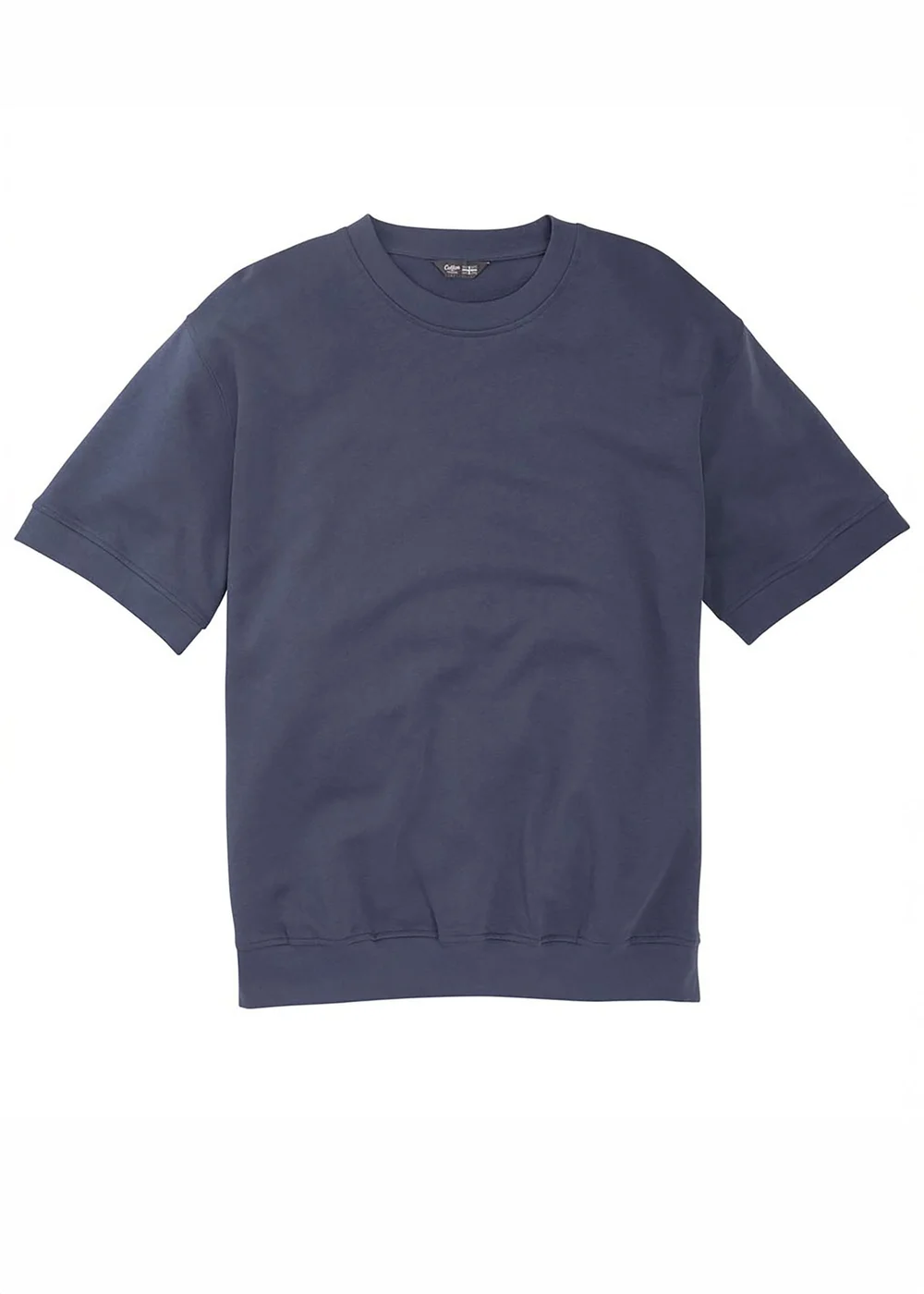 Cotton Traders Steel Blue Cotton Short Sleeve Sweatshirt - L Image 4