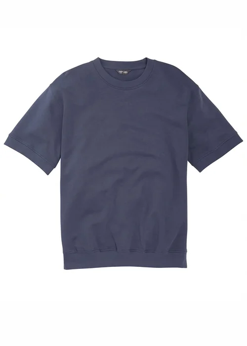 Cotton Traders Steel Blue Cotton Short Sleeve Sweatshirt - L Image 4