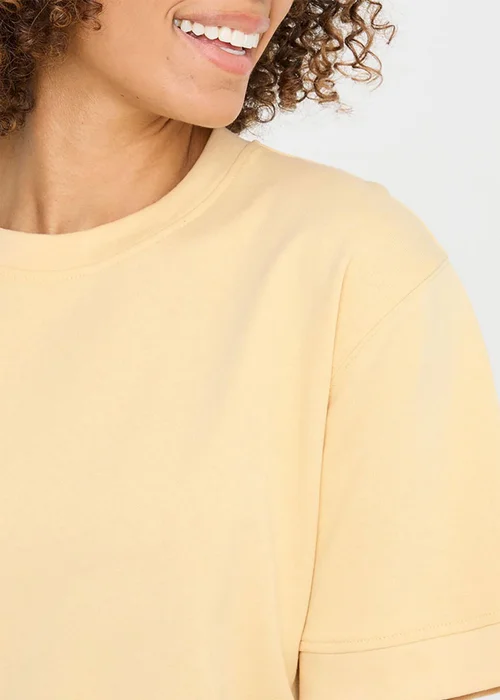 Cotton Traders Pale Yellow Cotton Short Sleeve Sweatshirt - S Image 2