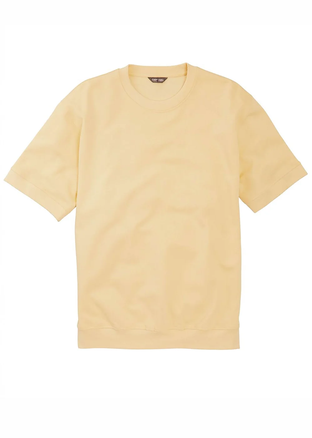 Cotton Traders Pale Yellow Cotton Short Sleeve Sweatshirt - S Image 4