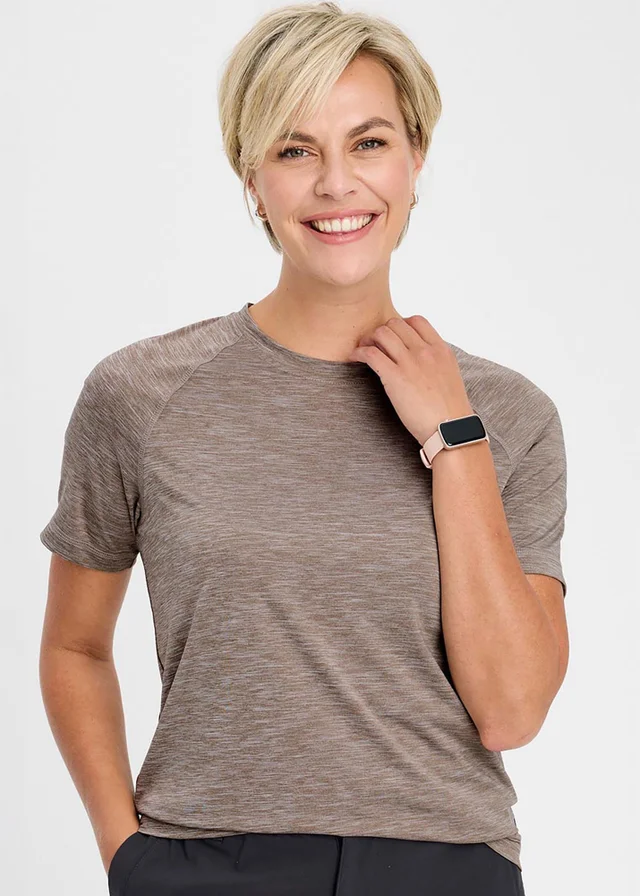 Cotton Traders Mocha Breathable Crew Neck T-Shirt