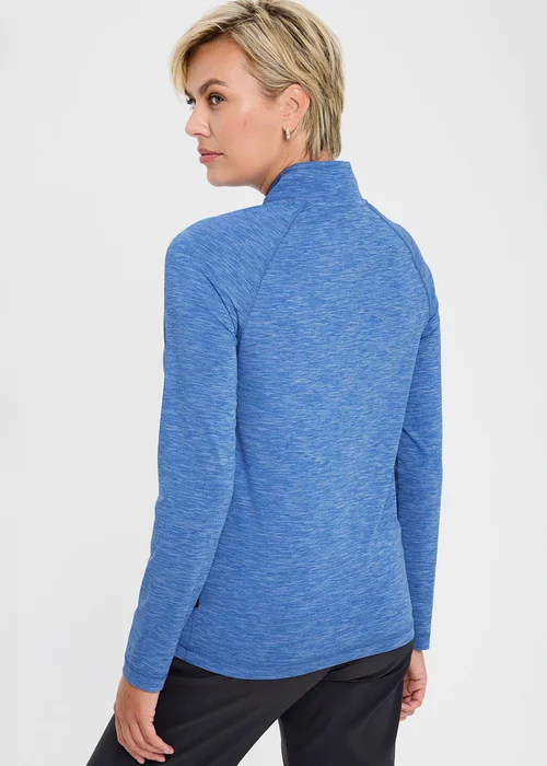 Cotton Traders French Blue Breathable Half Zip T-Shirt - S Image 4