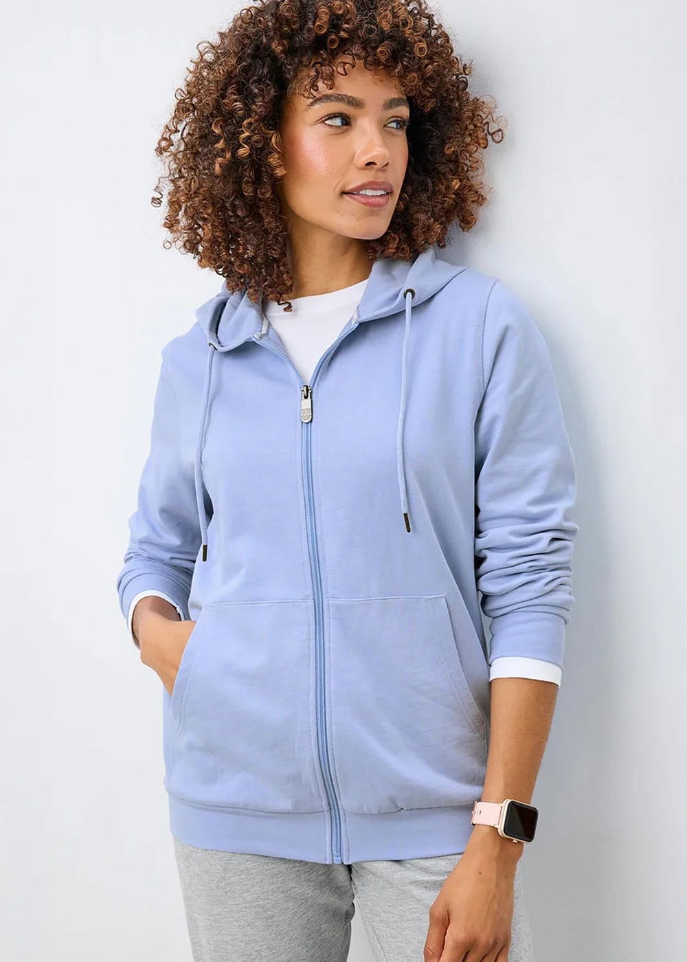 Cotton Traders Blue Sky Cotton Hooded Zip Through Sweat Top - 3XL Image 1