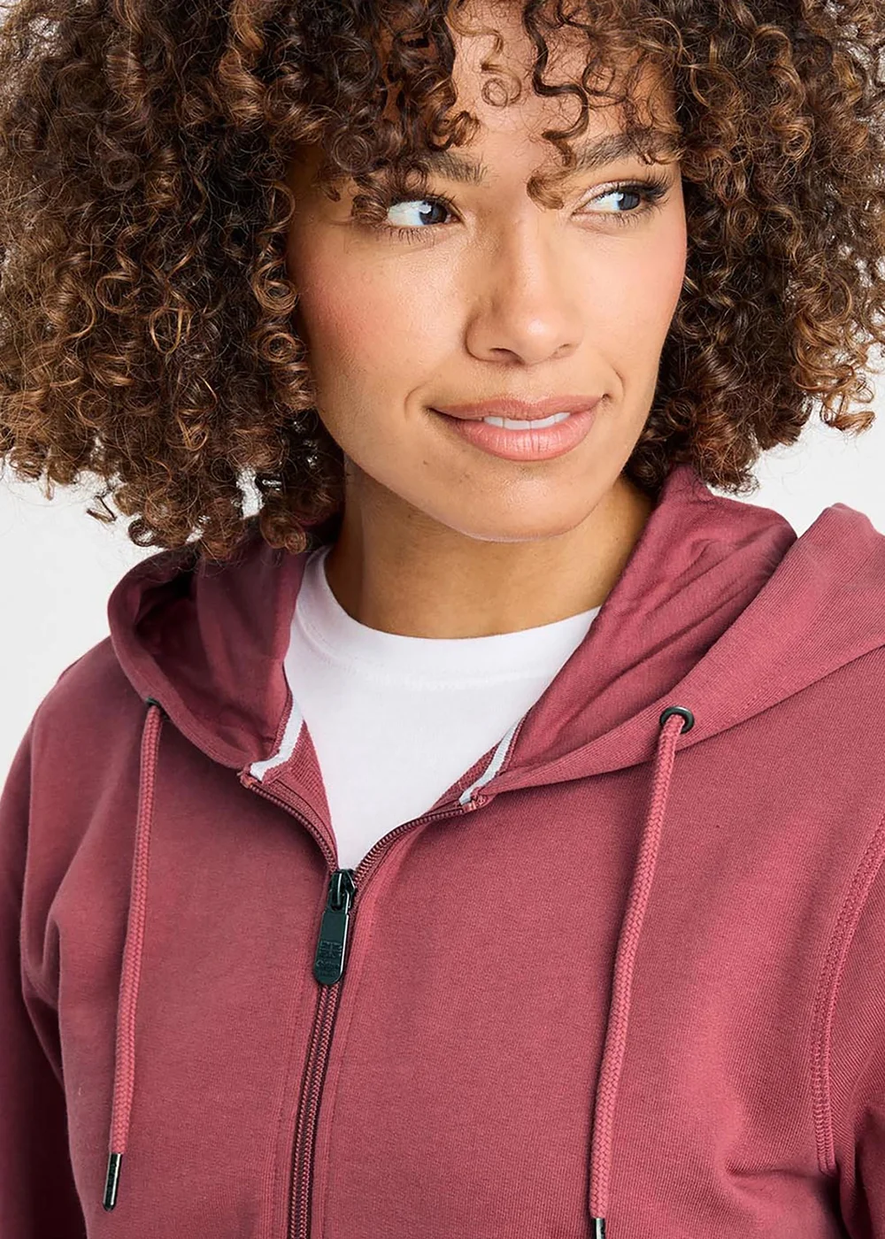 Cotton Traders Antique Pink Cotton Hooded Zip Through Sweat Top - XS Image 2