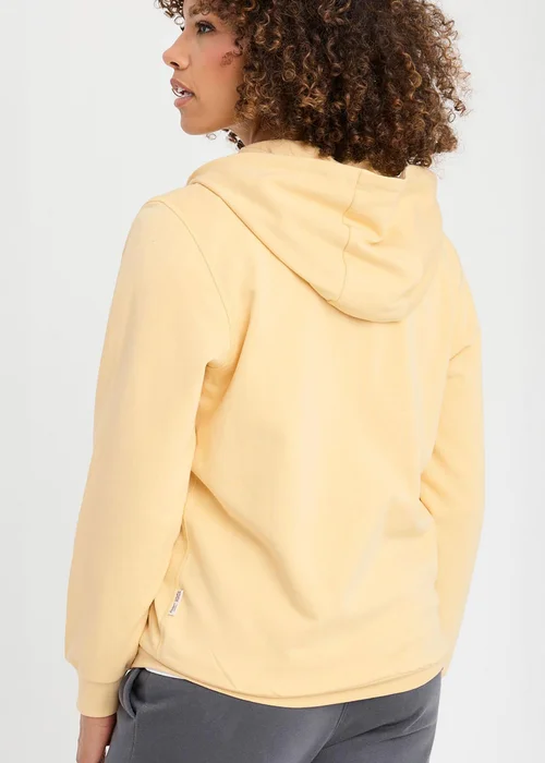 Cotton Traders Pale Yellow Cotton Hooded Zip Through Sweat Top - M Image 4