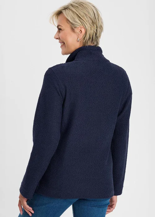 Cotton Traders Dark Sky Coastal Button Neck Top - L Image 4
