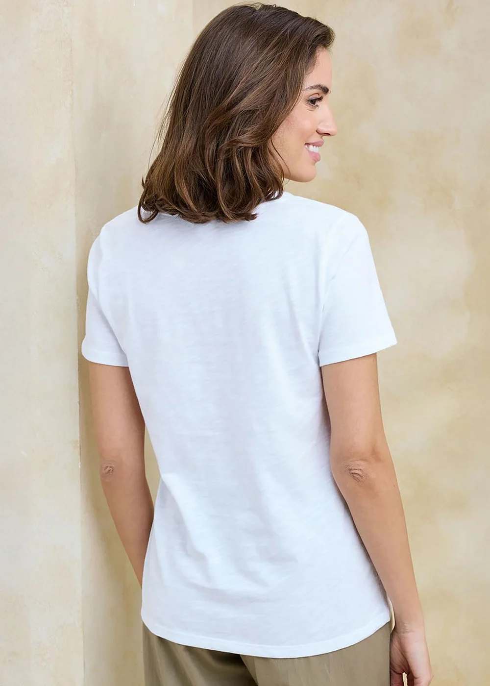 Cotton Traders White Essential Short Sleeve V-Neck T-Shirt - 24 Image 4