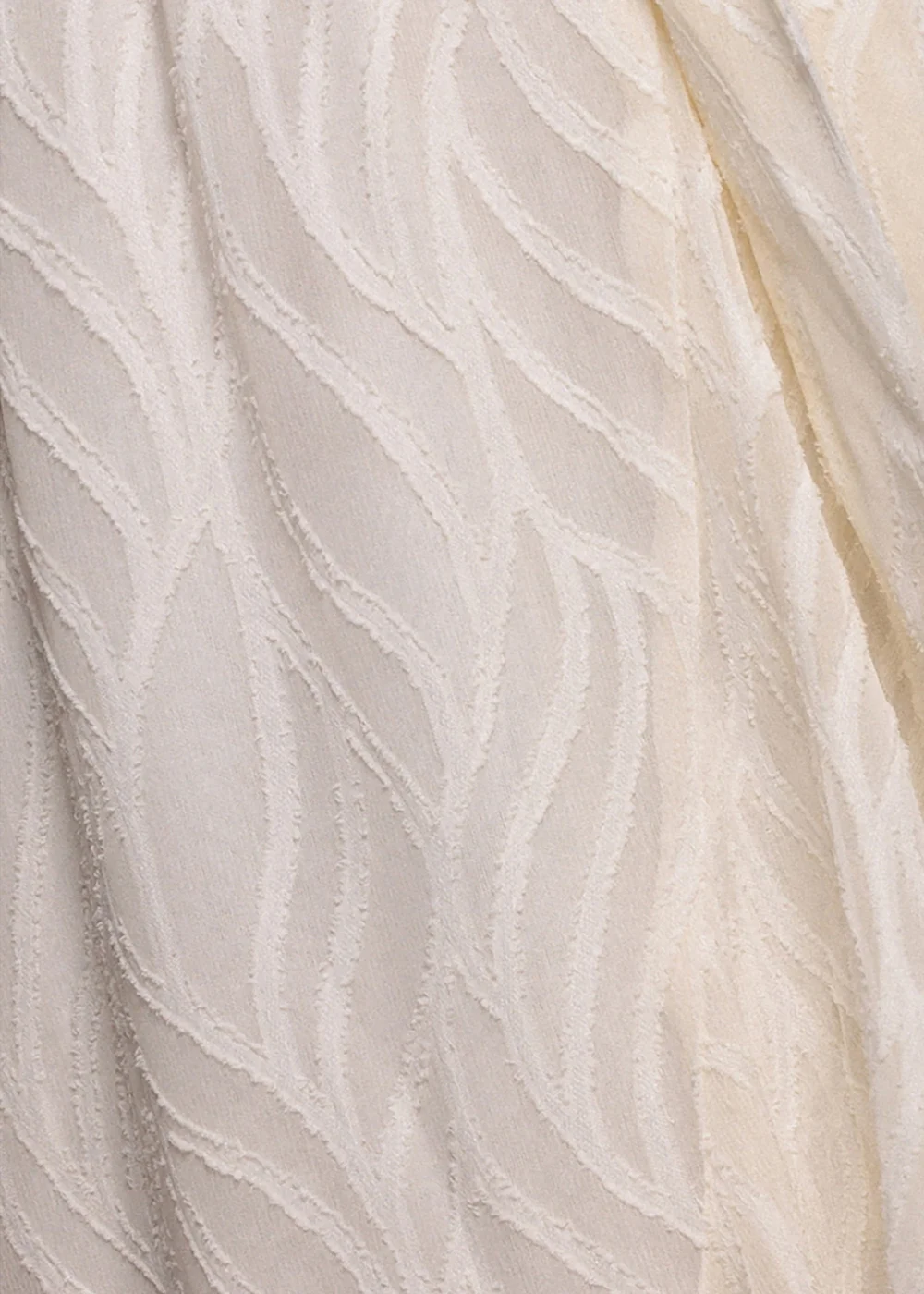 Goddiva Cream Chiffon Geo Wave Front Frill Wrap Midi Dress - 8 Image 4