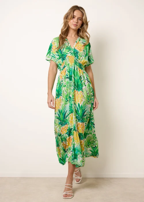 Blue Vanilla Green Pineapple Double V Midi Dress - M/L Image 2