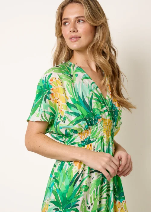 Blue Vanilla Green Pineapple Double V Midi Dress - M/L Image 3