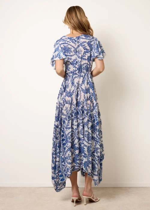 Blue Vanilla Navy Asymmetric Hem Wrap Dress - S/M Image 4