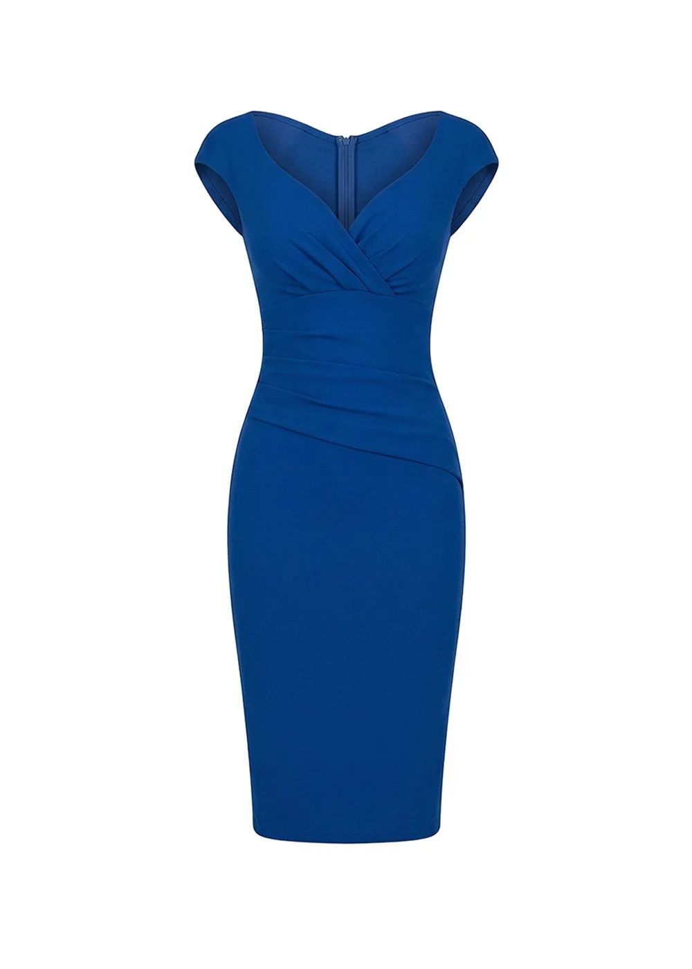 Goddiva Royal Blue Bardot Pleated Midi Dress - 10 Image 5