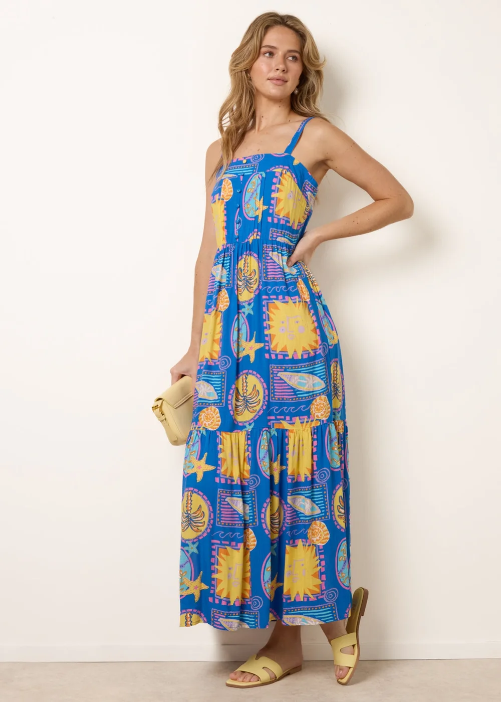 Blue Vanilla Blue Vibrant Strappy Dress - L Image 3