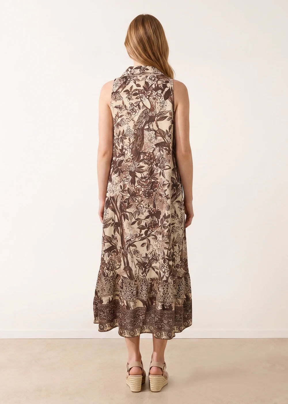 Blue Vanilla Brown Midi Shirt Dress - M Image 4