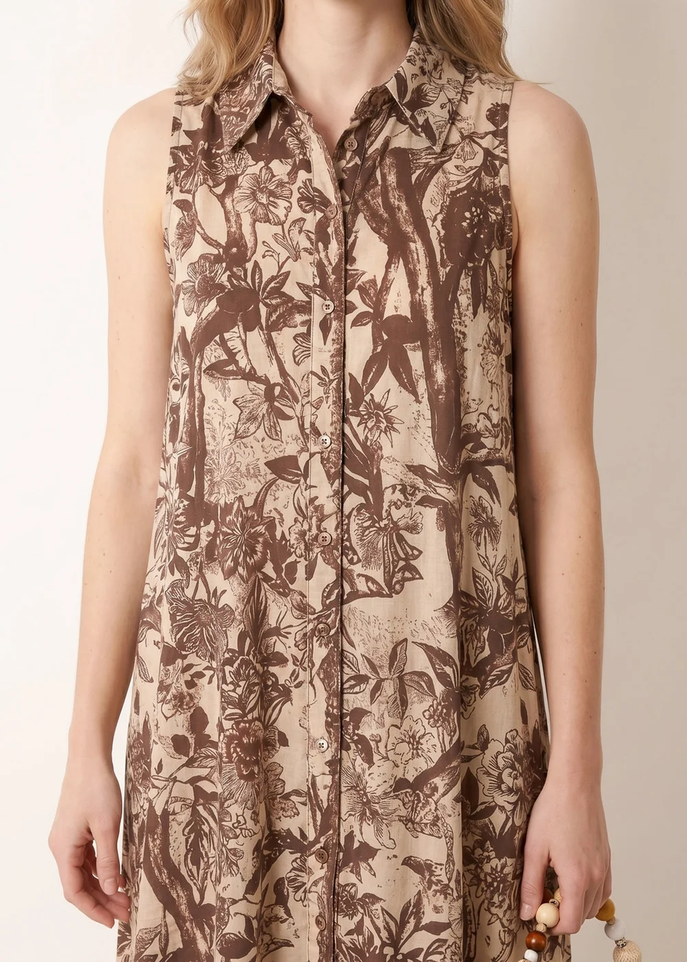 Blue Vanilla Brown Midi Shirt Dress - M Image 3