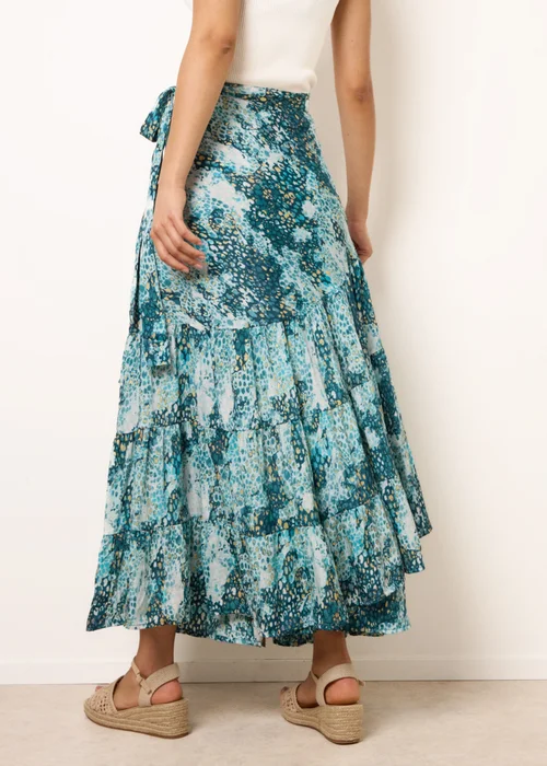 Blue Vanilla Blue Wrap Metallic Tiered Skirt - One Size Image 4