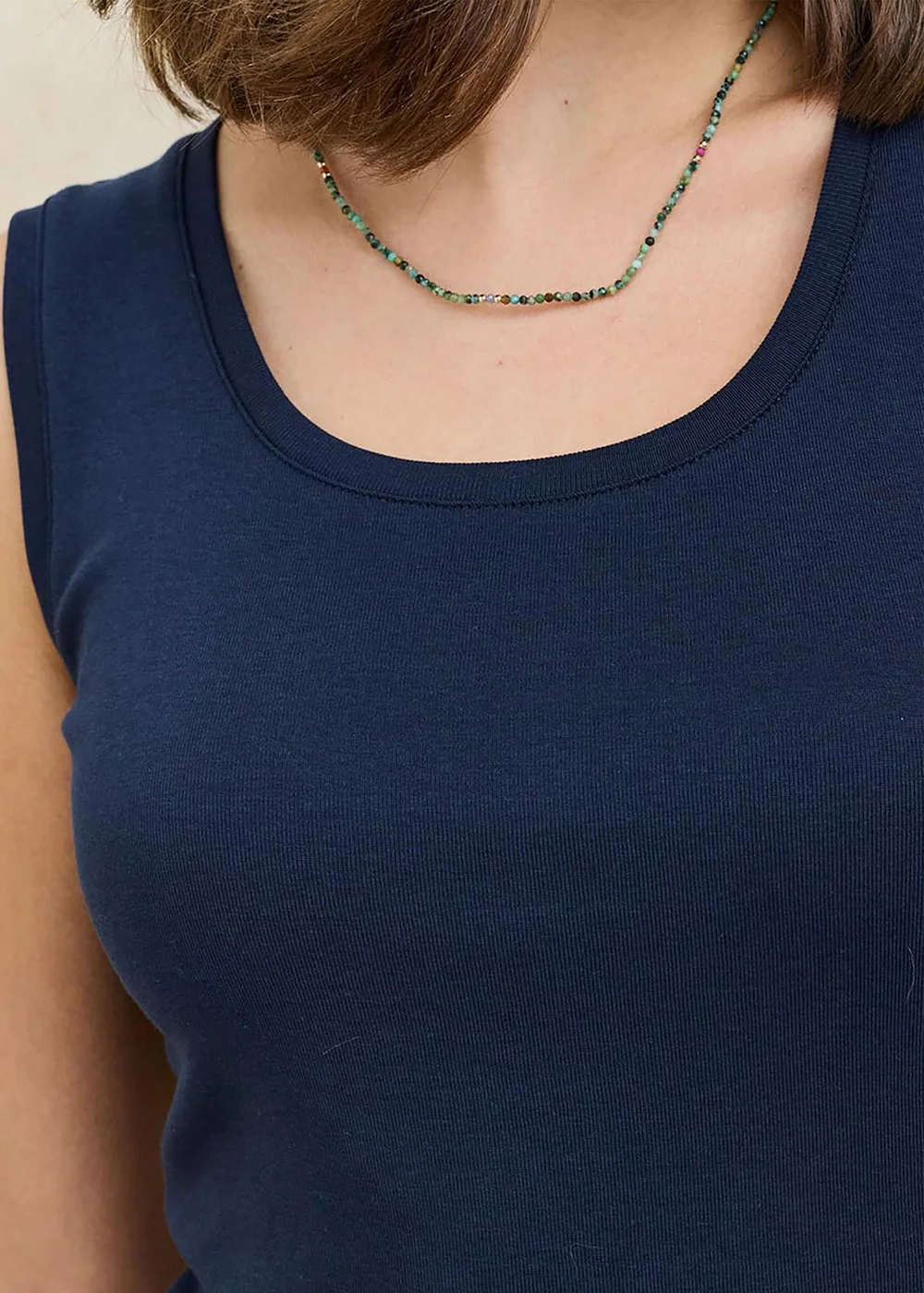 Cotton Traders Navy Wrinkle Free Scoop Neck Vest - 20 Image 3