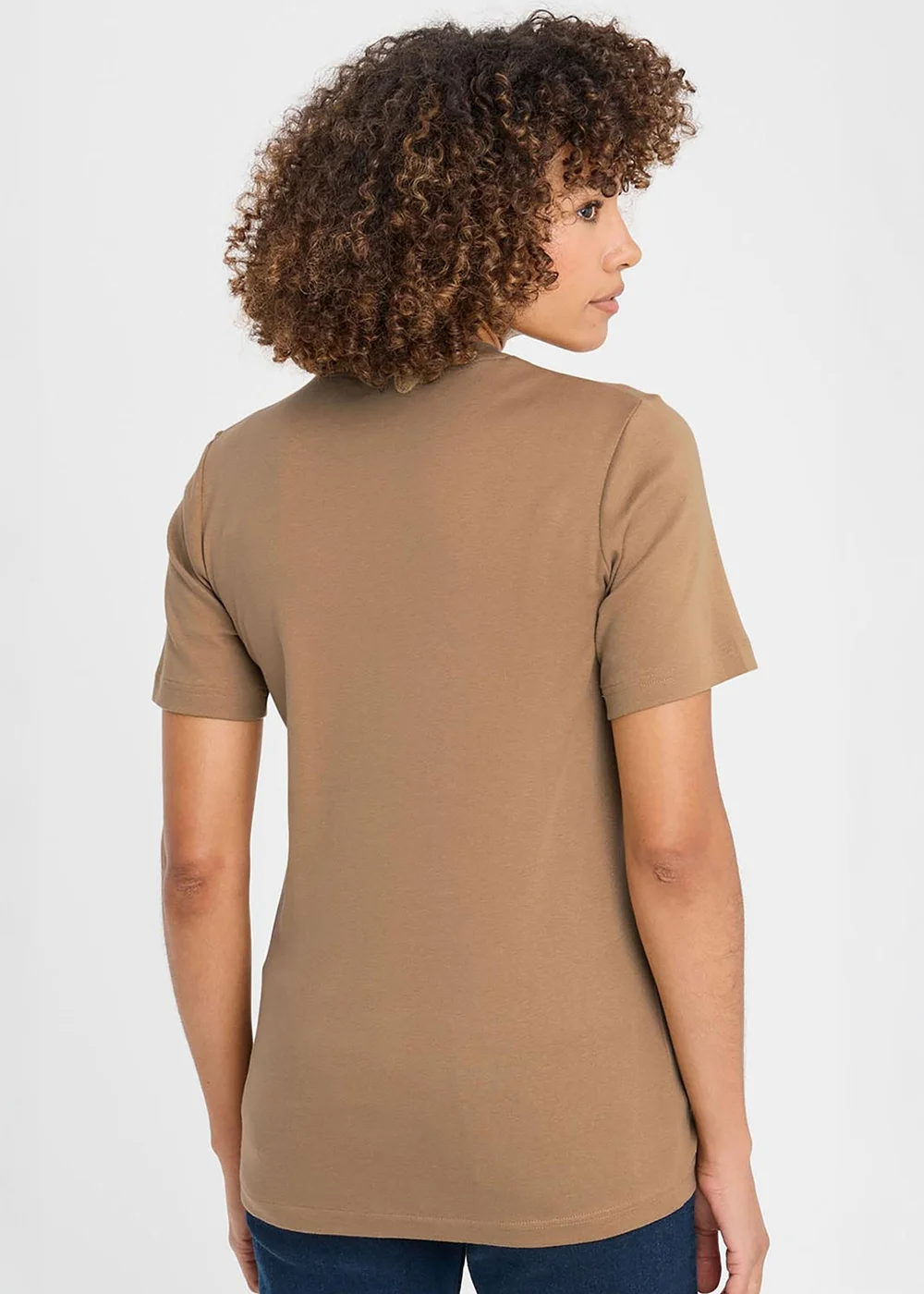 Cotton Traders Pale Camel Short Sleeve Crew Neck Base Layer Top - L Image 4