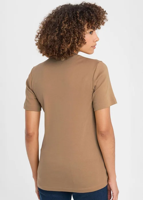 Cotton Traders Pale Camel Short Sleeve Crew Neck Base Layer Top - L Image 4
