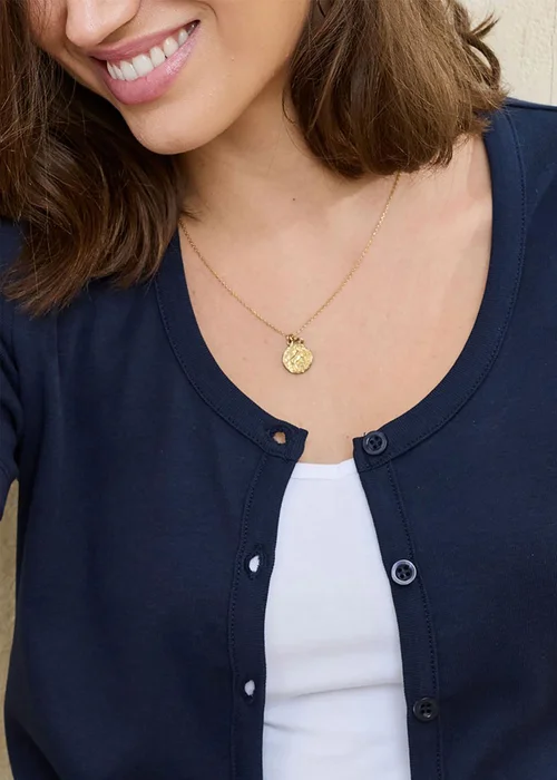Cotton Traders Navy Wrinkle Free Short Sleeve Cardigan - 24 Image 3