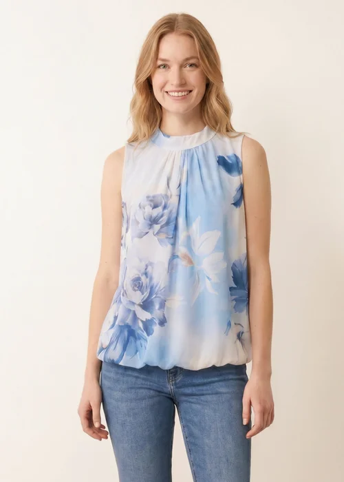 Blue Vanilla Blue Sleeveless High Neck Puffball Blouse - M/L Image 2