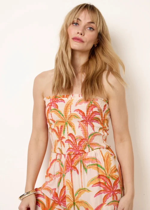 Blue Vanilla Multi Side Split Flare Leg Tropical Jumpsuit - L/XL Image 2