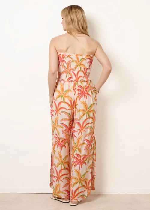 Blue Vanilla Multi Side Split Flare Leg Tropical Jumpsuit - L/XL Image 4