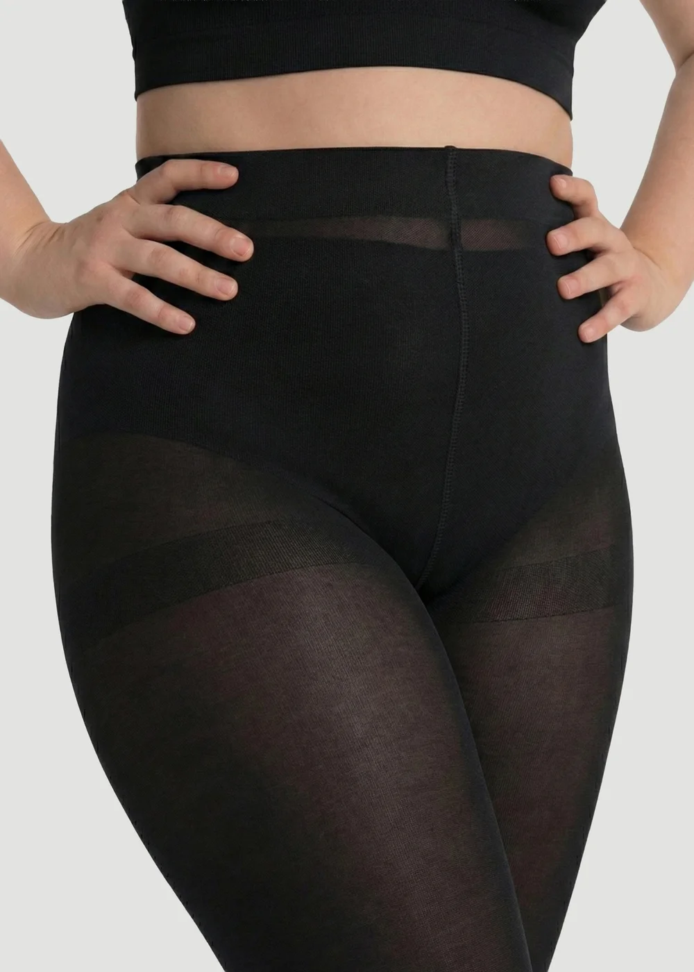 Conturve Black 120 Denier Tear Proof Shaping Tights - XS Image 2