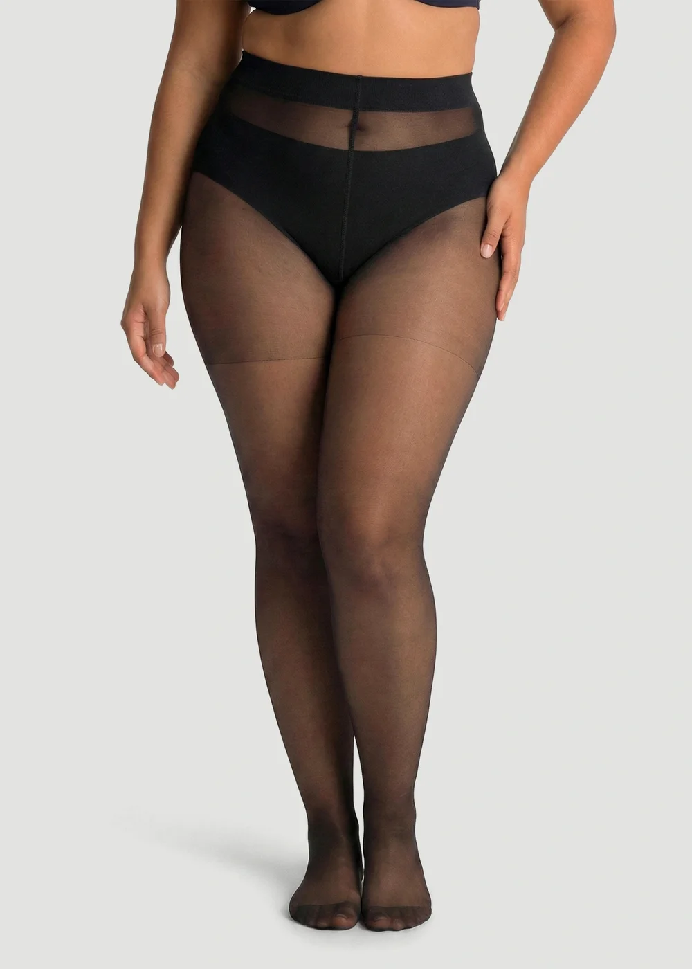 Conturve Black 30 Denier Tear Proof Shaping Tights - XS Image 2