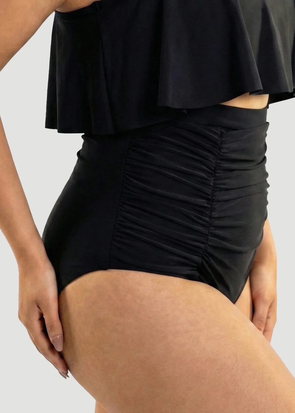 Conturve Black High Waisted Shaping Bikini Bottom - 3XL Image 2