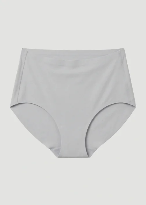 Conturve Pale Grey High Waist Seamless Bonded Brief Underwear - M Image 1