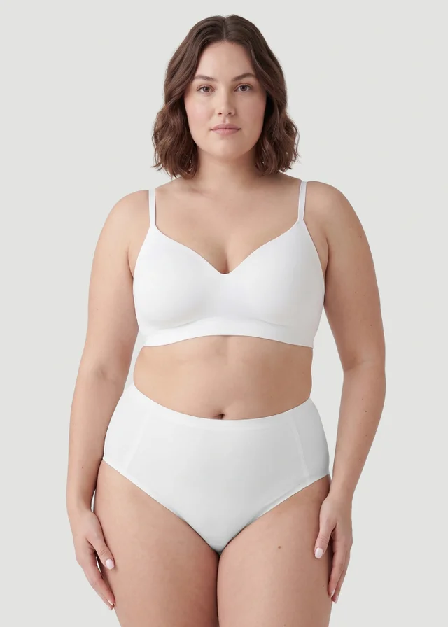 Conturve White High Waist Seamless Bonded Brief Underwear