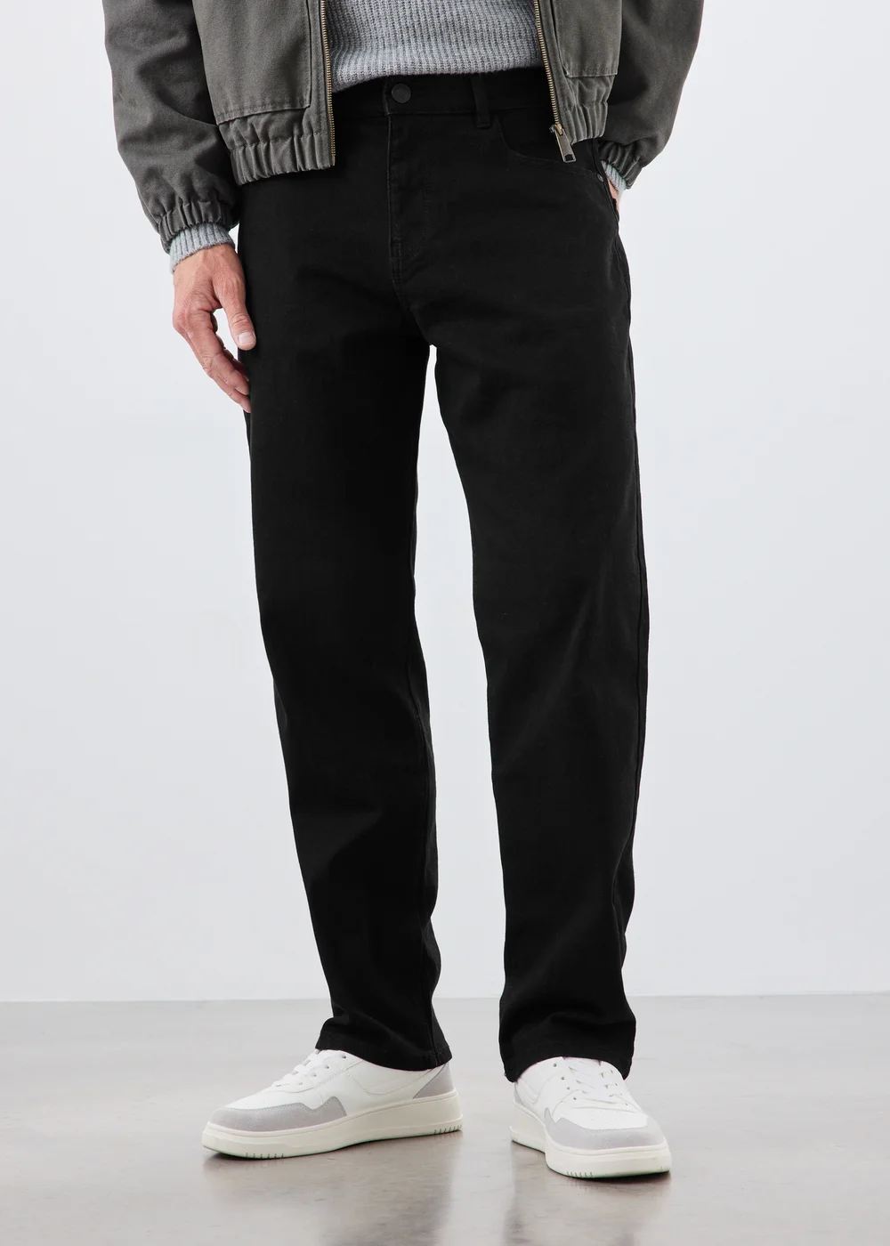Black Straight Leg Jeans - 30 R Image 1