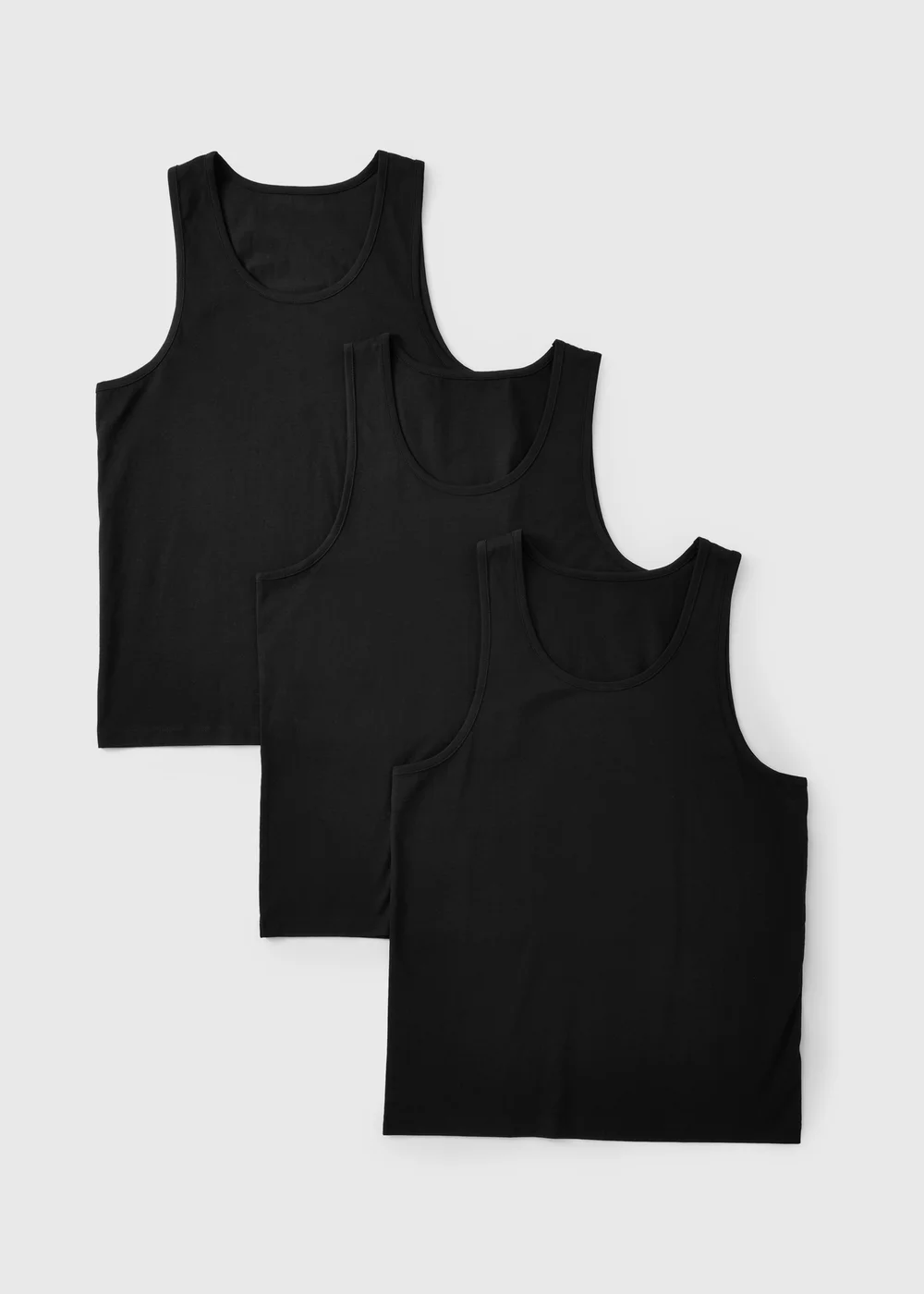 3 Pack Black Vests - S Image 1