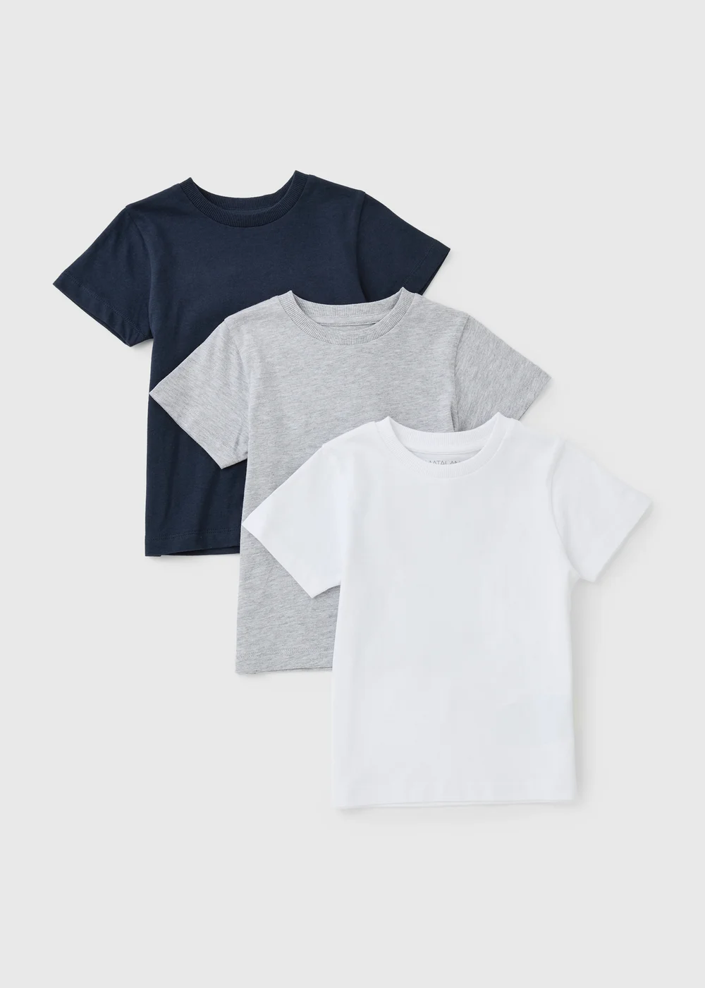 3 Pack Boys Navy White & Grey T-Shirts (1-8yrs) - 1-1.5 Yrs Image 1