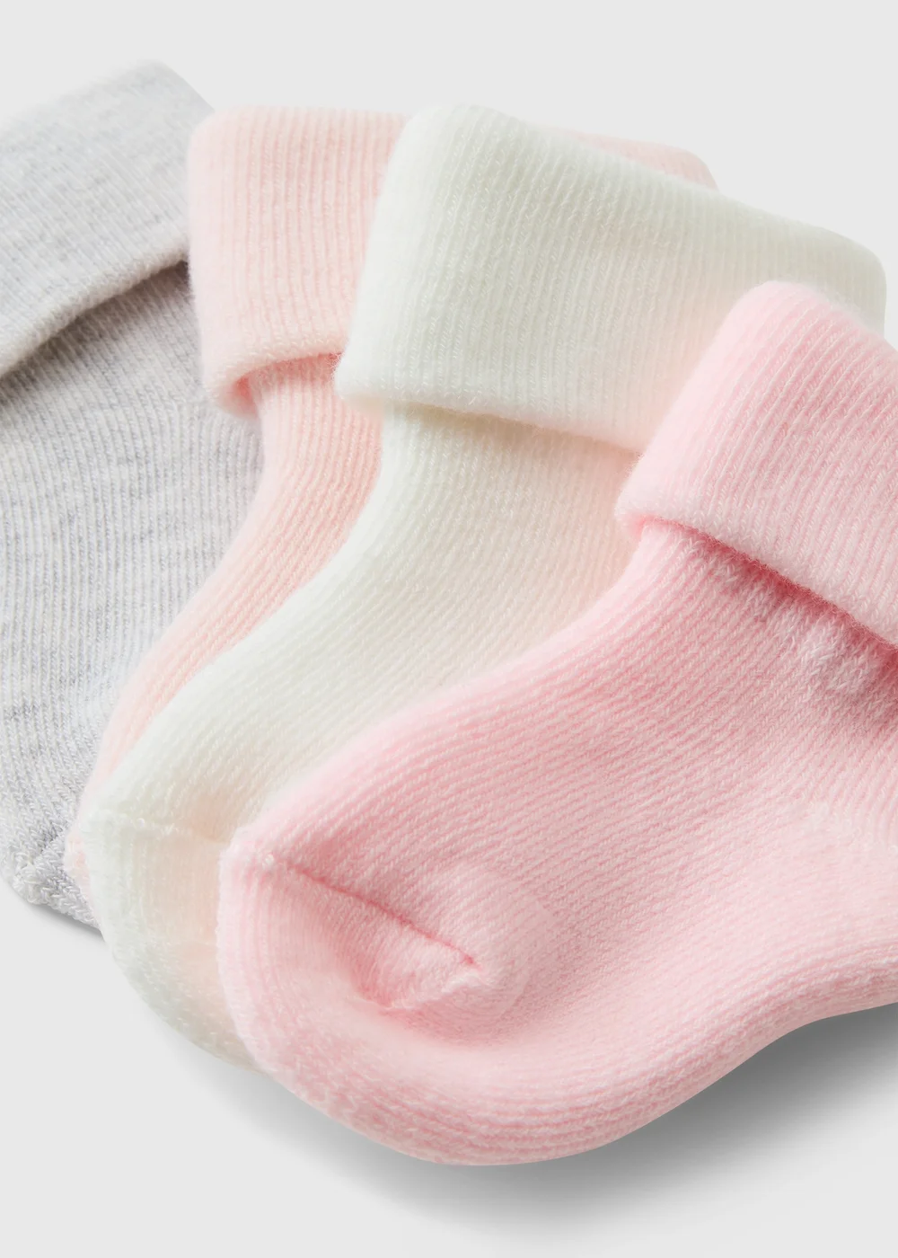 4 Pack Baby Pink Socks (0-12mths) - Up to 1 Month Image 2