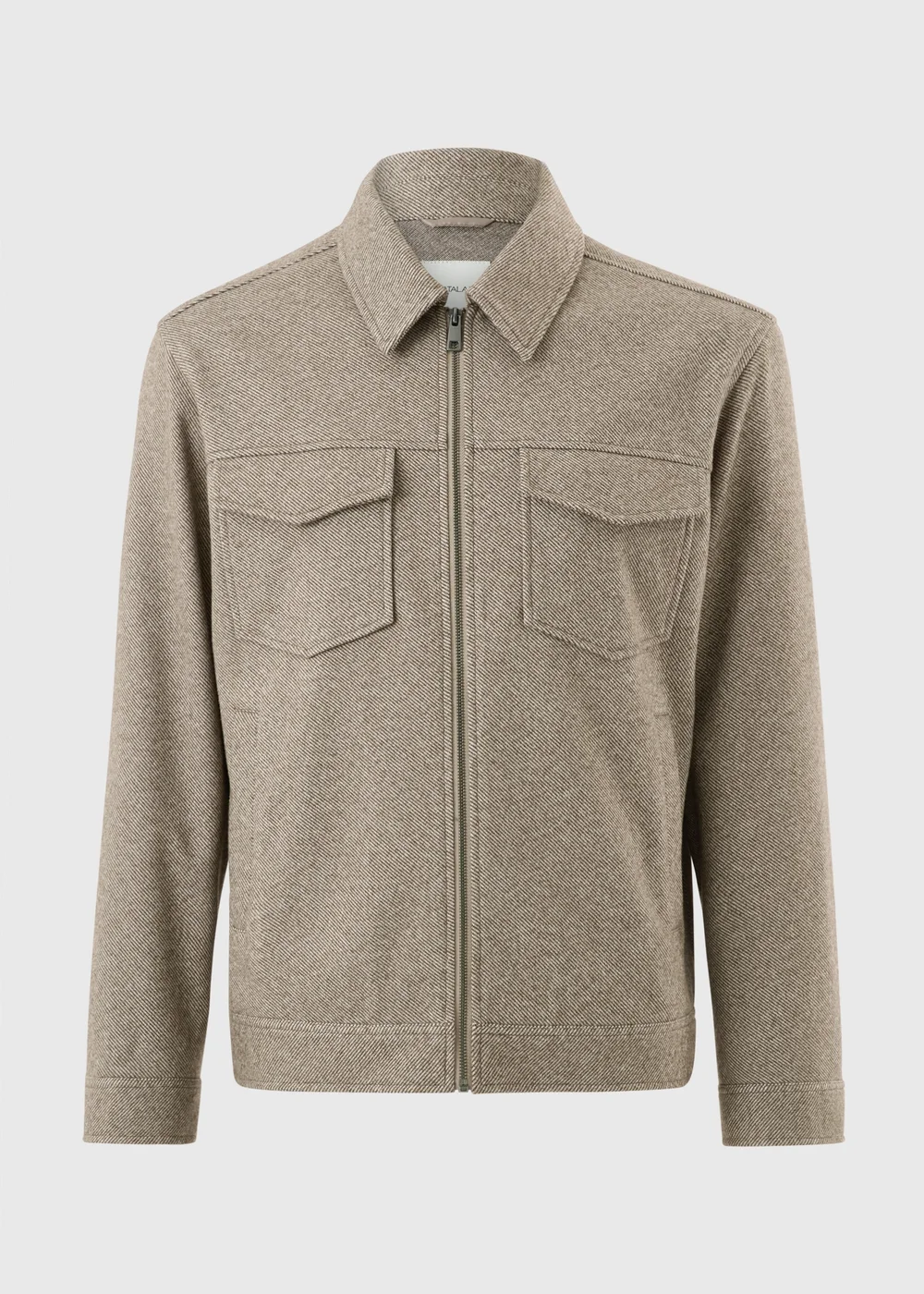 Brown Herringbone Textured Trucker Jacket - XS Image 5