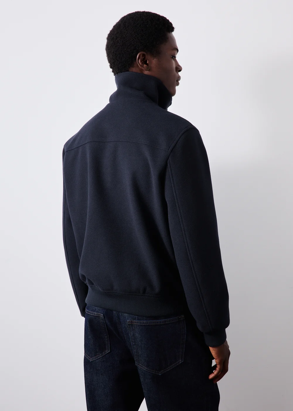 Navy Funnel Neck Bomber Jacket - XS Image 2