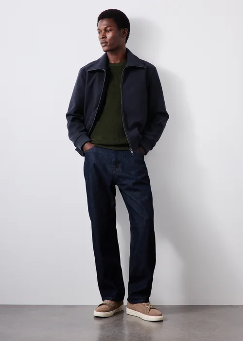 Navy Funnel Neck Bomber Jacket - XS Image 4