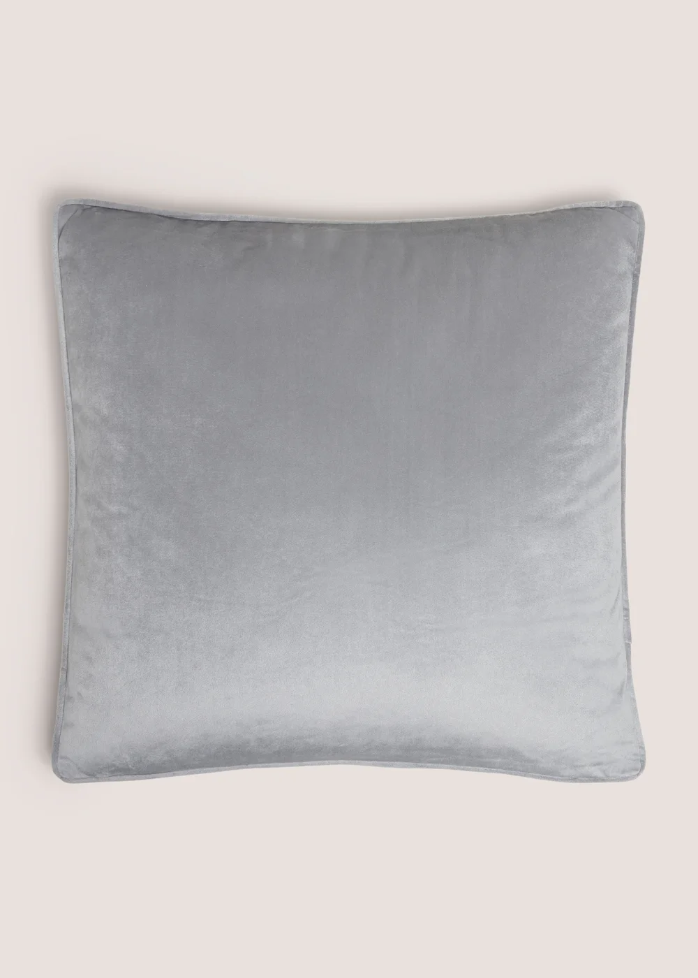 Grey Velvet Piped Cushion Image 1