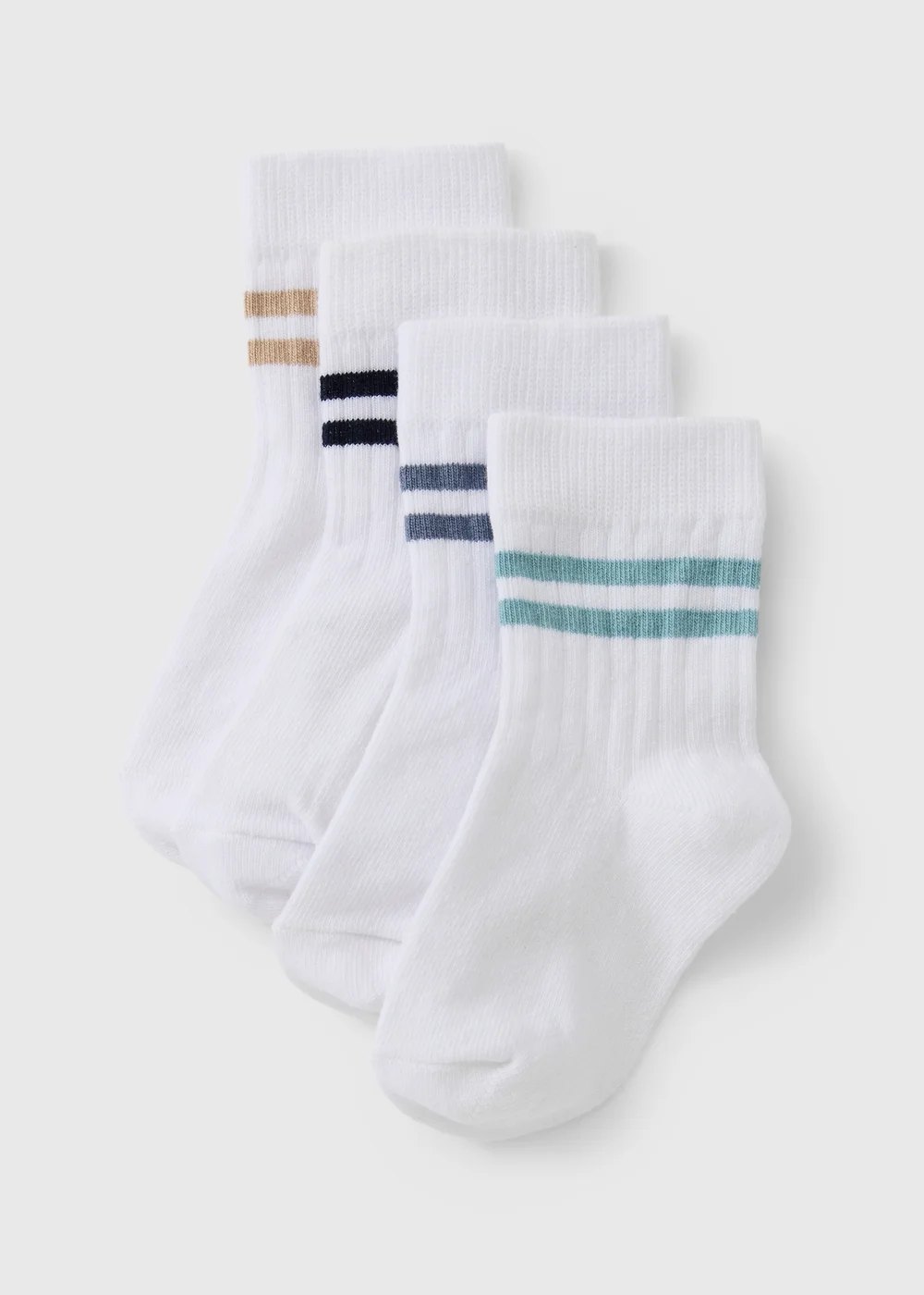 4 Pack Kids White Sport Socks (0-3yrs) - Up to 1 Month Image 1