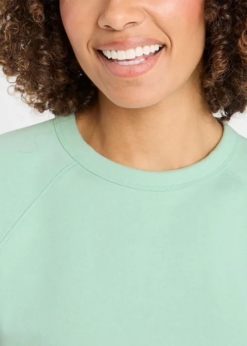 Cotton Traders Light Aqua Cotton Sweatshirt - 2XL Image 2