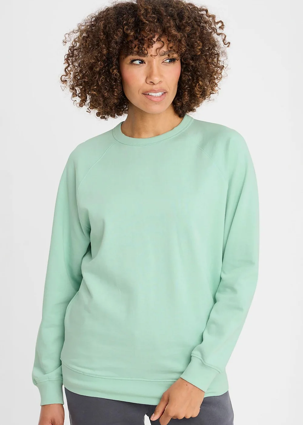 Cotton Traders Light Aqua Cotton Sweatshirt - 2XL Image 1
