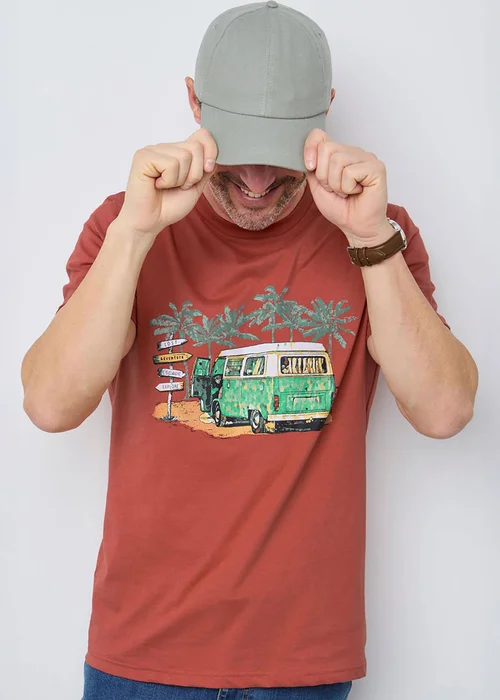 Cotton Traders Red Printed T-Shirt - 5XL Image 3