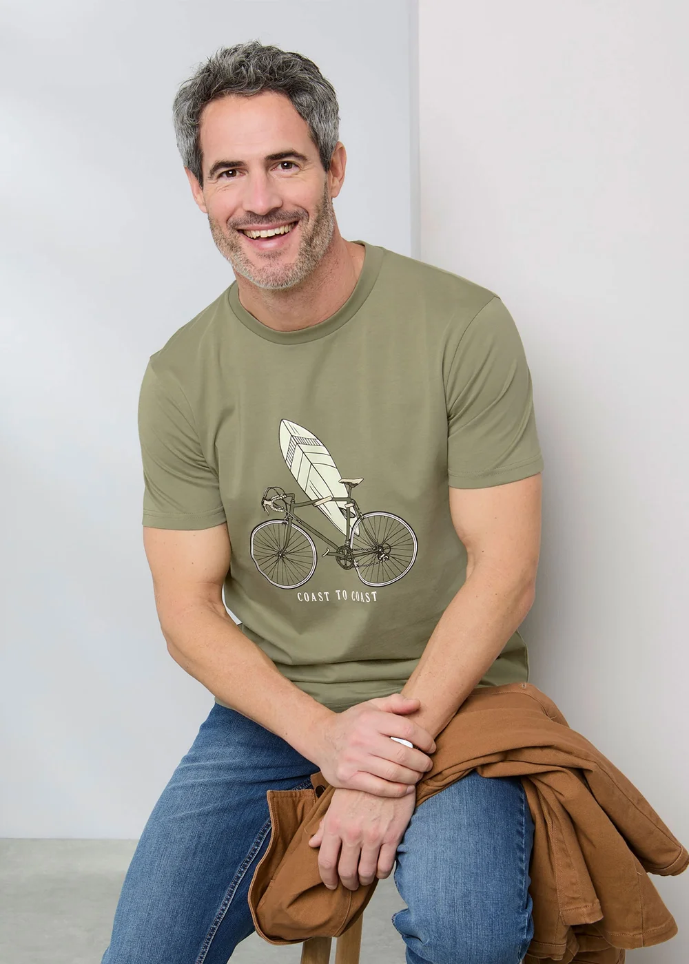 Cotton Traders Olive Printed T-Shirt - 3XL Image 1