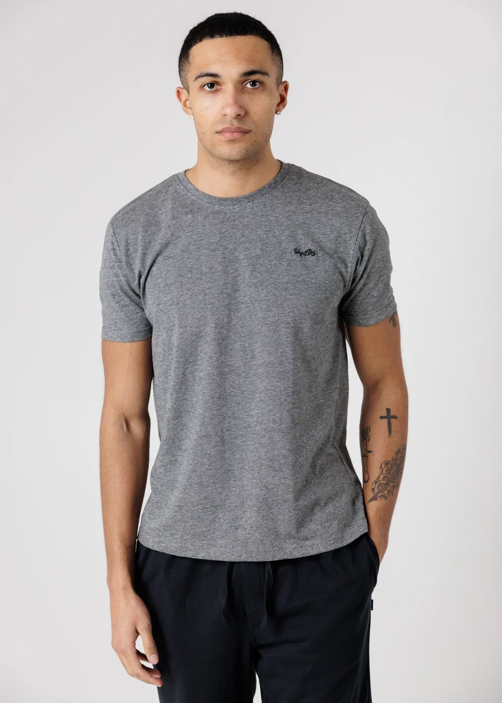 Tokyo Laundry Grey Crew Neck Logo T-Shirt & Shorts Pyjama Set - XL Image 3